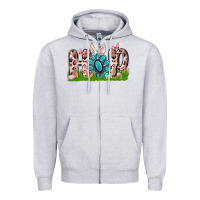 Heather Grey hop rabbit Zipper Hoodie - MaliasSmallBusiness