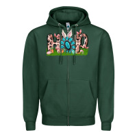 Sports Green hop rabbit Zipper Hoodie - MaliasSmallBusiness