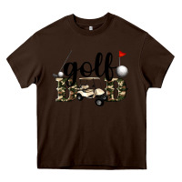 Chocolate Brown golf dad Heavy Core Tee - Artiststas