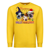 Lemon Happy Hallothanksmas Cows Premium Sweatshirt - BundleAndBundleShop