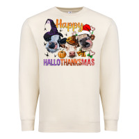 Sandshell Happy Hallothanksmas Cows Premium Sweatshirt - BundleAndBundleShop