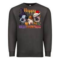 Smoke Happy Hallothanksmas Cows Premium Sweatshirt - BundleAndBundleShop