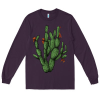 Plum cactus with flowers Long Sleeve Tee - AdoDesignShop