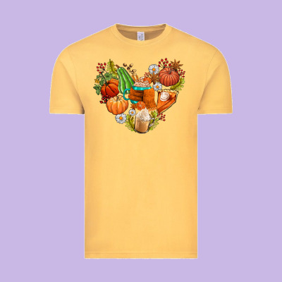 Pumpkin And Latte With Fall Vintage Tee Designed By Adodesignshop