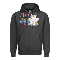 Charcoal Heather 100 magical days of school Zipper Hoodie - MaliasSmallBusiness