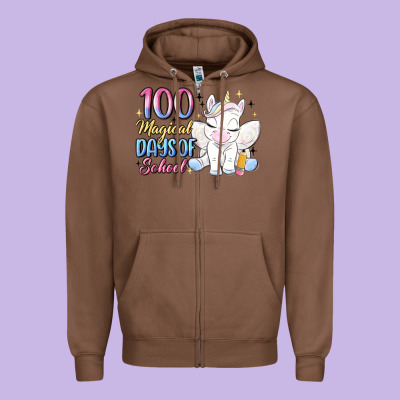 100 Magical Days Of School Zipper Hoodie Designed By Maliassmallbusiness