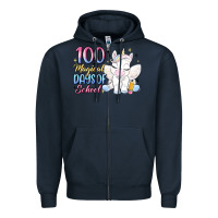 Navy 100 magical days of school Zipper Hoodie - MaliasSmallBusiness