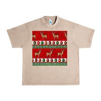 French Oak christmas deer and ornaments seamless pattern Urban Heavy Tee - BundleAndBundleShop