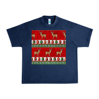 Christmas Deer And Ornaments Seamless Pattern Urban Heavy Tee | Teevron