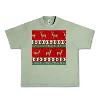 Oil Green christmas deer and ornaments seamless pattern Urban Heavy Tee - BundleAndBundleShop