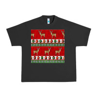 Pigment Black christmas deer and ornaments seamless pattern Urban Heavy Tee - BundleAndBundleShop