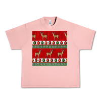 Salmon christmas deer and ornaments seamless pattern Urban Heavy Tee - BundleAndBundleShop
