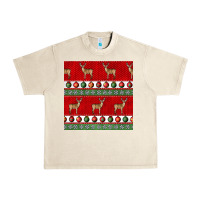 Sandshell christmas deer and ornaments seamless pattern Urban Heavy Tee - BundleAndBundleShop