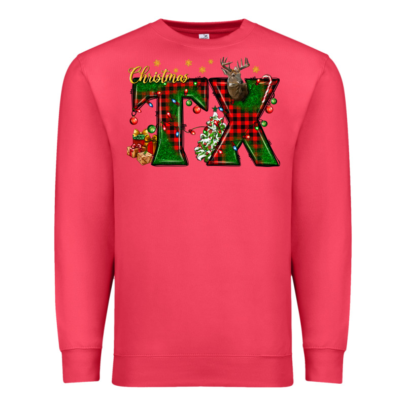 Christmas Texas With Deer Premium Sweatshirt by BundleAndBundleShop | Teevron