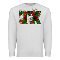 Dove Grey Christmas Texas With Deer Premium Sweatshirt - BundleAndBundleShop