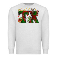 Oatmeal Heather Christmas Texas With Deer Premium Sweatshirt - BundleAndBundleShop