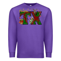 Purple Christmas Texas With Deer Premium Sweatshirt - BundleAndBundleShop