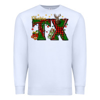 White Christmas Texas With Deer Premium Sweatshirt - BundleAndBundleShop