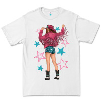 White western pink with stars and cowgirl Premium Tee - texasbilliewilder