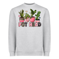 Heather Grey pot head plants Heavyweight Sweatshirt - JahusDesignShop