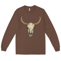 Chestnut bull skull Long Sleeve Tee - AdoDesignShop