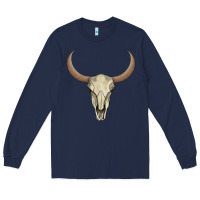 Navy bull skull Long Sleeve Tee - AdoDesignShop