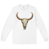 White bull skull Long Sleeve Tee - AdoDesignShop