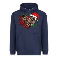 Navy christmas paw heart Heavyweight Hoodie - MaliasSmallBusiness