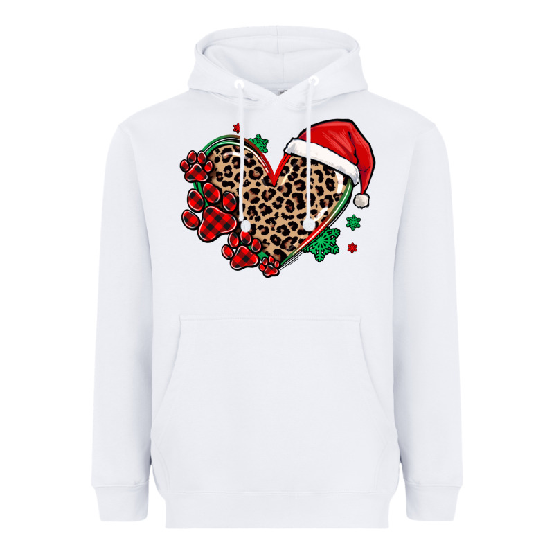 Christmas Paw Heart Heavyweight Hoodie by MaliasSmallBusiness | Teevron