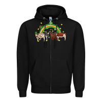 Black cow st patrick days Zipper Hoodie - MaliasSmallBusiness