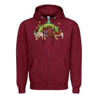 Burgundy cow st patrick days Zipper Hoodie - MaliasSmallBusiness