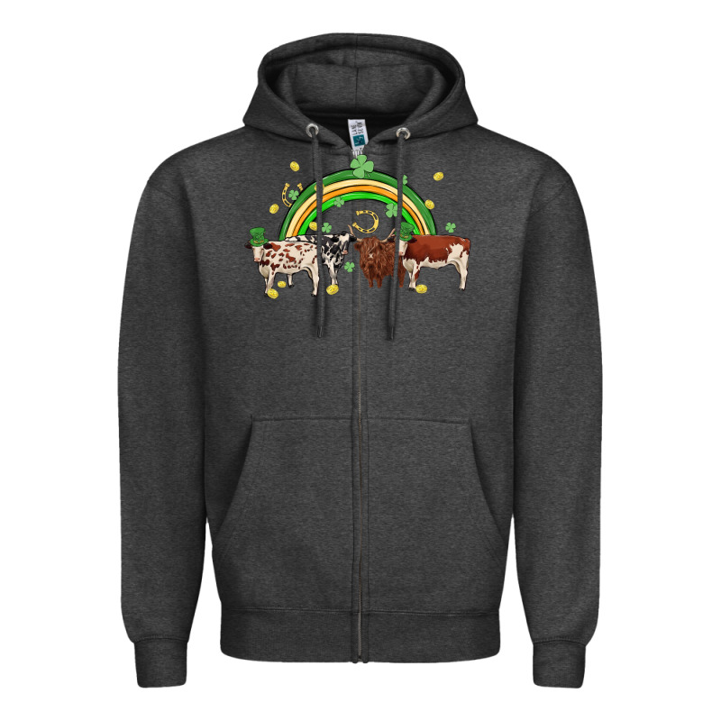 Cow St Patrick Days Zipper Hoodie by MaliasSmallBusiness | Teevron