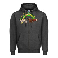 Charcoal Heather cow st patrick days Zipper Hoodie - MaliasSmallBusiness