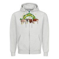 Dove Grey cow st patrick days Zipper Hoodie - MaliasSmallBusiness
