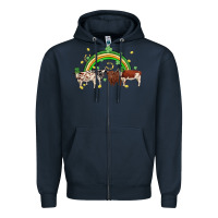 Navy cow st patrick days Zipper Hoodie - MaliasSmallBusiness