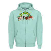 Seafoam cow st patrick days Zipper Hoodie - MaliasSmallBusiness