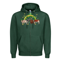 Sports Green cow st patrick days Zipper Hoodie - MaliasSmallBusiness