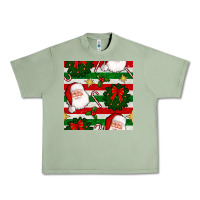 Oil Green christmas  santa clause and ornaments seamless  pattern Urban Heavy Tee - BundleAndBundleShop