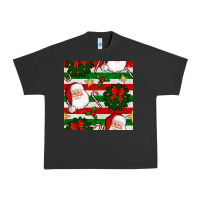 Pigment Black christmas  santa clause and ornaments seamless  pattern Urban Heavy Tee - BundleAndBundleShop