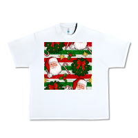 White christmas  santa clause and ornaments seamless  pattern Urban Heavy Tee - BundleAndBundleShop