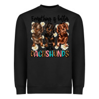 Black everything is better with dachshunds Heavyweight Sweatshirt - JahusDesignShop