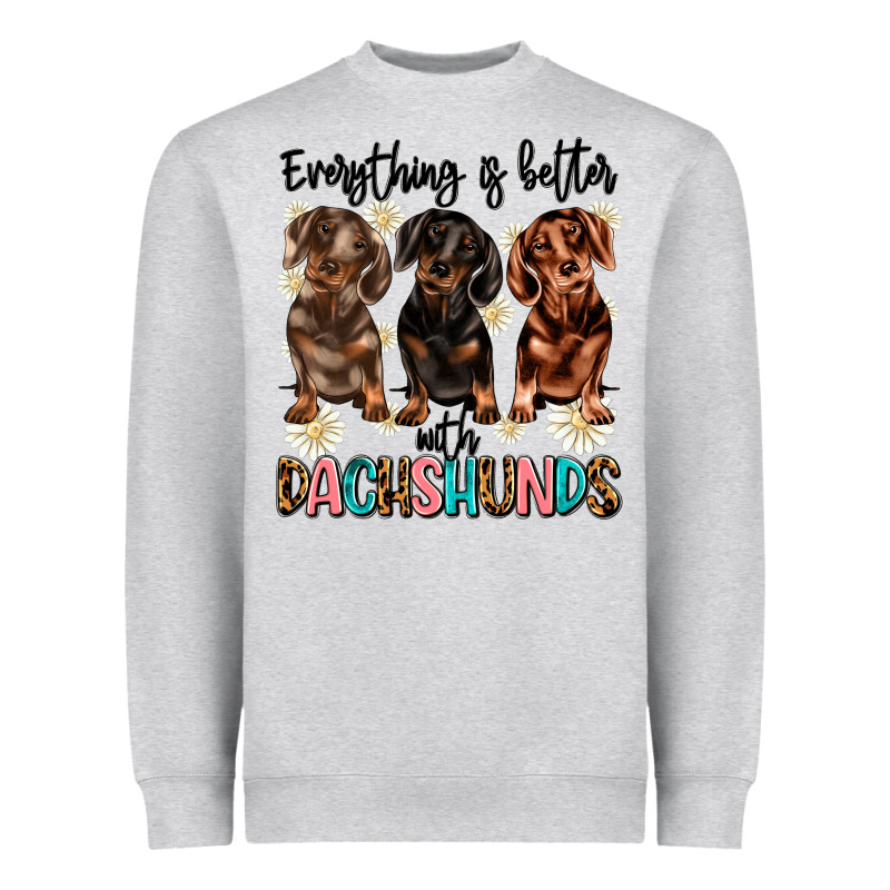 Everything Is Better With Dachshunds Heavyweight Sweatshirt by JahusDesignShop | Teevron