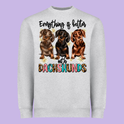 Everything Is Better With Dachshunds Heavyweight Sweatshirt Designed By Jahusdesignshop