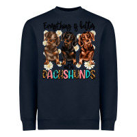 Navy everything is better with dachshunds Heavyweight Sweatshirt - JahusDesignShop
