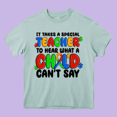 It Takes A Special Teacher To Hear What A Child Ca Heavy Core Tee Designed By Maliassmallbusiness
