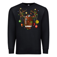 Black American Football Horn Christmas Premium Sweatshirt - BundleAndBundleShop