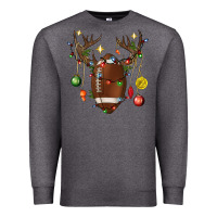 Charcoal Heather American Football Horn Christmas Premium Sweatshirt - BundleAndBundleShop