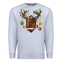 Heather Grey American Football Horn Christmas Premium Sweatshirt - BundleAndBundleShop