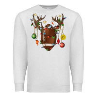 Oatmeal Heather American Football Horn Christmas Premium Sweatshirt - BundleAndBundleShop
