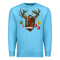 Ocean Blue American Football Horn Christmas Premium Sweatshirt - BundleAndBundleShop
